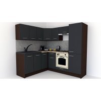 Bucatarie de Colt GENA NEW 7 ST. 180-210, Cu Corp de Cuptor, Wenge / Decor 0164